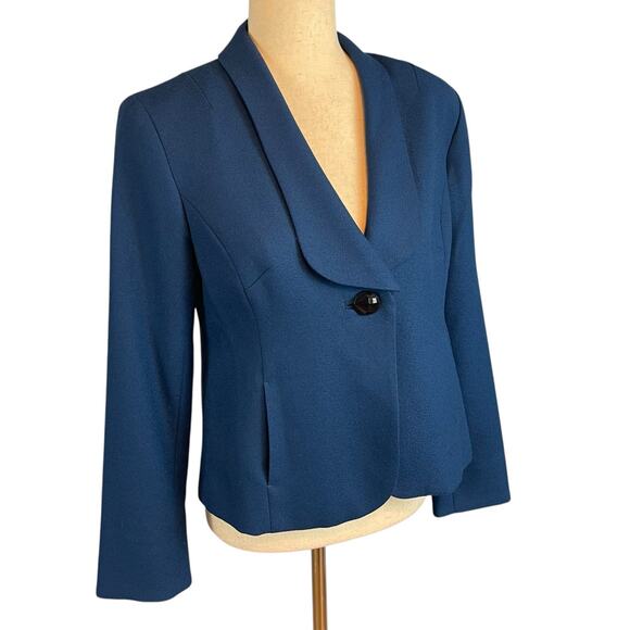 Pendleton Classic 100% Virgin Wool Single Button Lined Blazer Teal Blue Size 6 - Picture 3 of 9